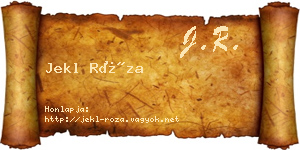 Jekl Róza névjegykártya